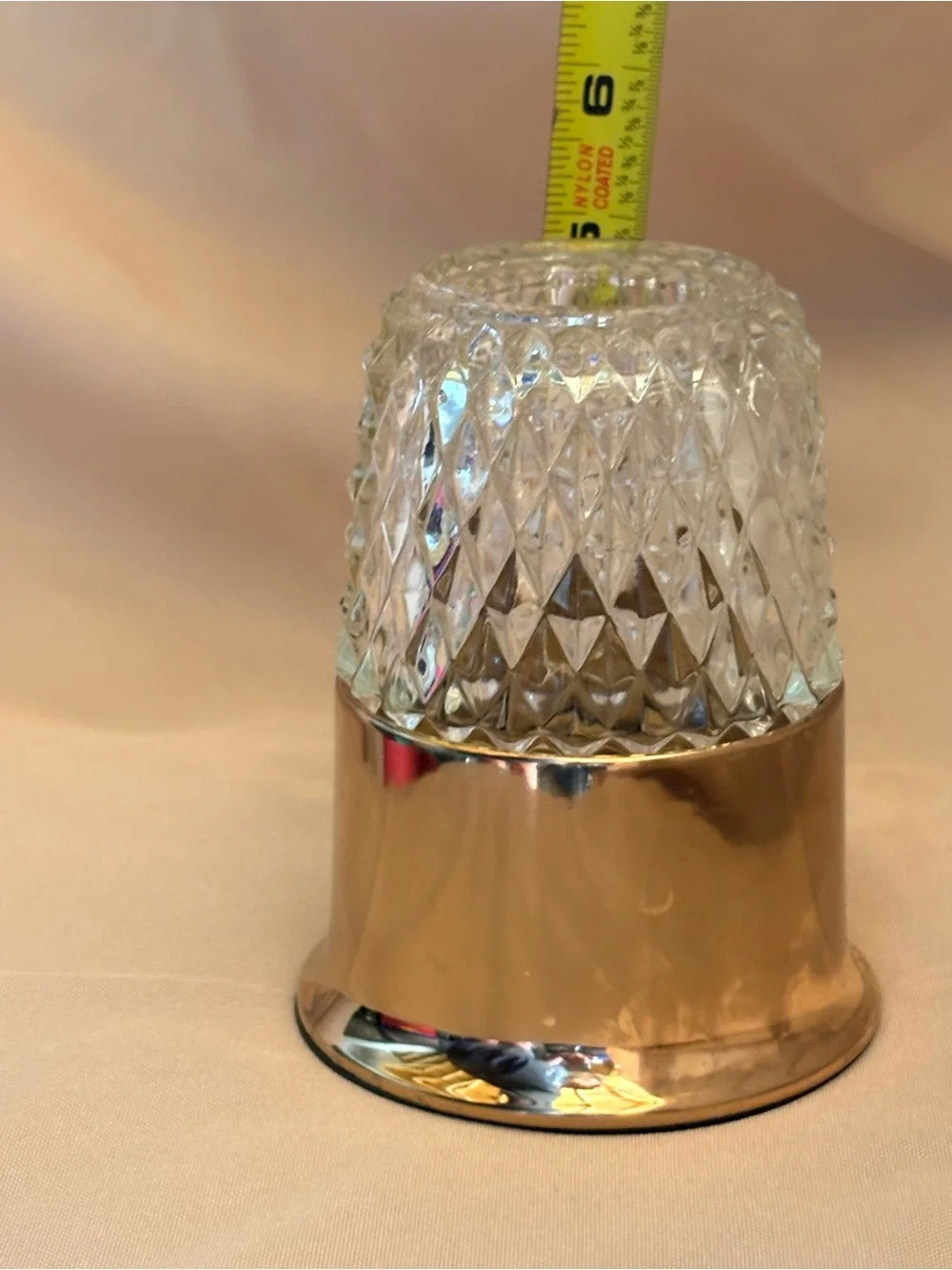 Hollowick Inc Manlius NY Vintage Table Lamp Base &Clear Diamond Point fairy lamp